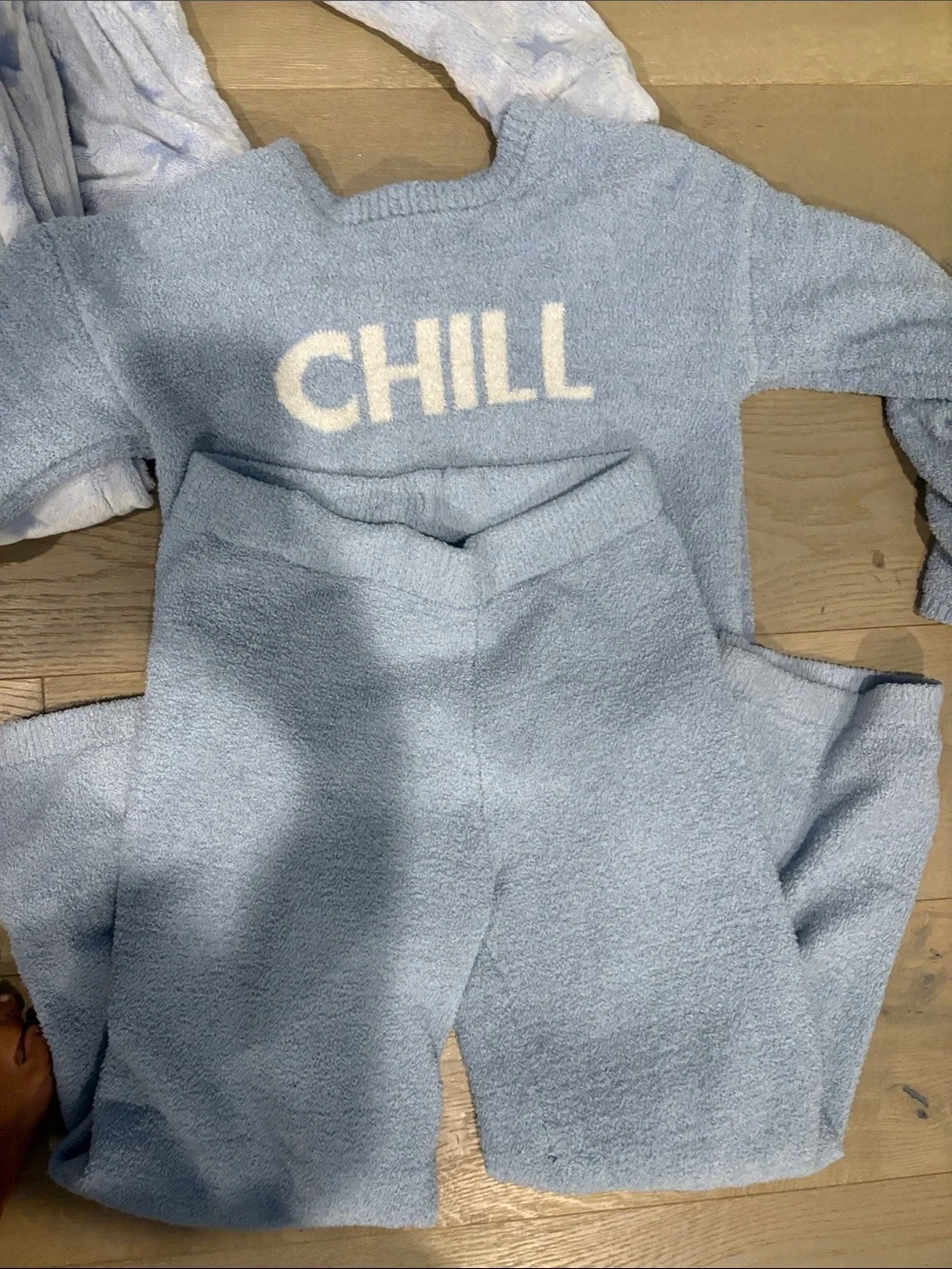 Soft Blue 'CHILL' Cozy Loungewear Set